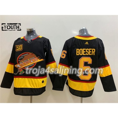 Vancouver Canucks tröja Brock Boeser 6 Flying Skate 50th Anniversary 2019-2020 Adidas Svart Authentic - NHL Tröjor Barn